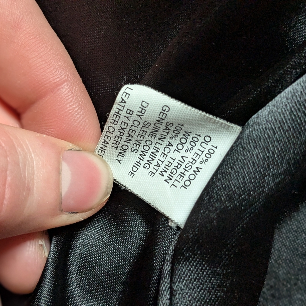 Vintage Dehen Pete's Wicked Ale Black Leather And Wool Jacket XL - Picture 7 of 9